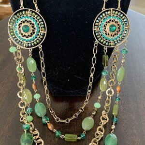 NEW Green Disc Necklace